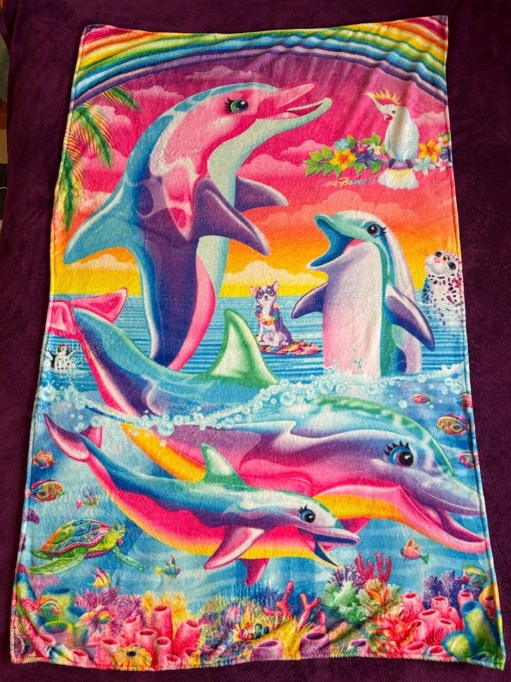 Lisa Frank 90's Nostalgia Fleece Blanket (US Twin)